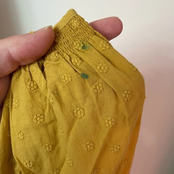 Madewell Floral Embroidered Smocked-Neck Raglan  Top - Picture 8 of 8